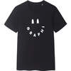 Artie Crew Neck Tee With Smile Logo, Black And White - T-Shirts - 1 - thumbnail