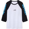Eli Long Raglan Sleeve Tee With Logo, Black And Blue - T-Shirts - 1 - thumbnail