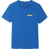 Noah Tee With Logo, Biro Blue And Fluro Orange - T-Shirts - 1 - thumbnail