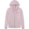Vivi Zip-Through Hoodie With Logo, Pink Marl And Fluro Pink - Sweaters - 1 - thumbnail