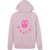 Vivi Zip-Through Hoodie With Logo, Pink Marl And Fluro Pink - Sweaters - 3