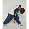 Eli Long Raglan Sleeve Tee With Logo, Black And Blue - T-Shirts - 3