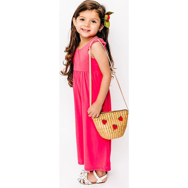 Kids Strawberry Bag, Natural - Bags - 2