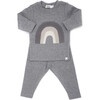 Rainbow Patch Long Sleeve Two-Piece Set, Coal And Neutral - Mixed Apparel Set - 1 - thumbnail