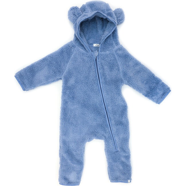 Snowdrift One-Piece Bunting With Animal Ears Hood, Fog - Snowsuits - 1