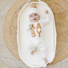 Stacked 'BABY' Knit Cable Two-Piece Set, Cream And Latte - Mixed Apparel Set - 3 - thumbnail