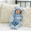 Snowdrift One-Piece Bunting With Animal Ears Hood, Fog - Snowsuits - 6