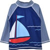 UPF 50+ Graphic Rash Guard Swim Top, Sunday Sails - Rash Guards - 1 - thumbnail