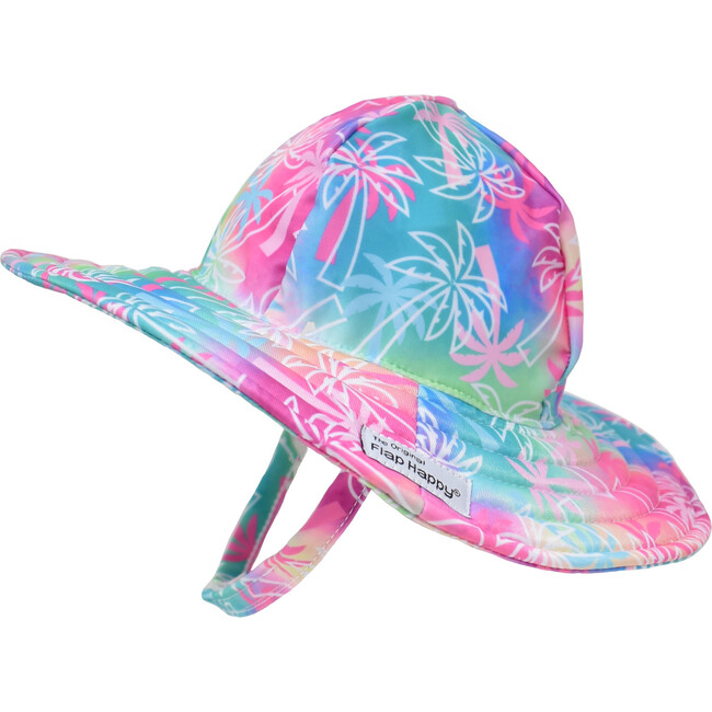UPF 50+ Summer Splash Swim Hat, Pink Tropical Palms