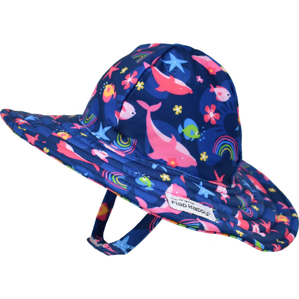 UPF 50+ Summer Splash Swim Hat, Dolphin Daydream - Flap Happy Hats ...