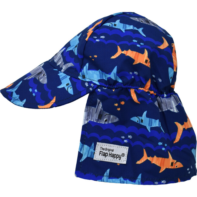 UPF 50+ Original Flap Hat, Artsy Sharks - Hats - 1