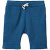 Organic Cotton Nordic Knit Shorts, Fjord Blue - Shorts - 1 - thumbnail