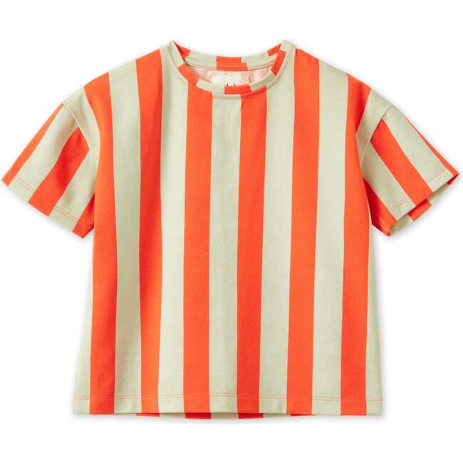 Striped Tencel Shirt, Orange/White