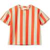 Striped Tencel Shirt, Orange/Green - Shirts - 1 - thumbnail