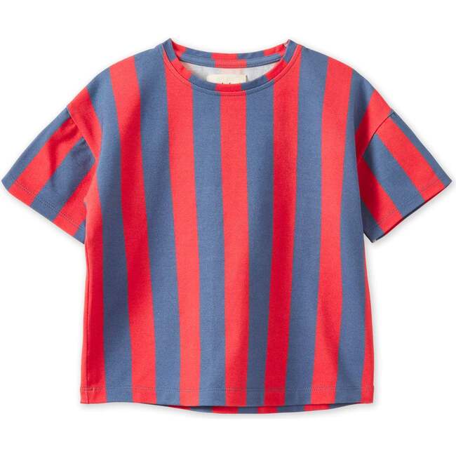Striped Tencel Shirt, Blue/Red Stripe