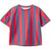 Striped Tencel Shirt, Blue/Red Stripe - Shirts - 1 - thumbnail