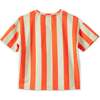 Striped Tencel Shirt, Orange/Green - Shirts - 2