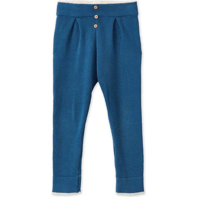 Organic Cotton Nordic Knit Trousers, Fjord Blue