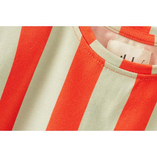 Striped Tencel Shirt, Orange/Green - Shirts - 3