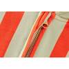 Striped Organic Cotton Jumpsuit, Orange/Green Stripe - Rompers - 2 - thumbnail