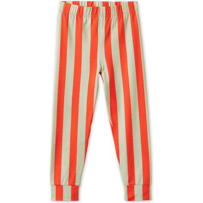 Striped Tencel Leggings, Orange/Green Stripe