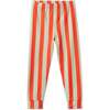 Striped Tencel Leggings, Orange/Green Stripe - Leggings - 1 - thumbnail