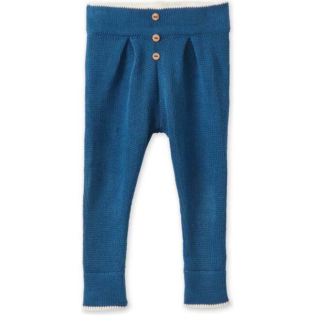 Organic Cotton Nordic Knit Trousers, Fjord Blue - Pants - 4