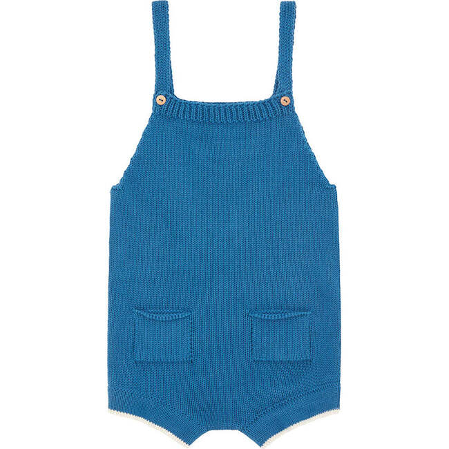 Organic Cotton Nordic Knit Playsuit, Fjord Blue - Rompers - 1