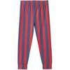 Striped Tencel Leggings, Blue/Red Stripe - Leggings - 3