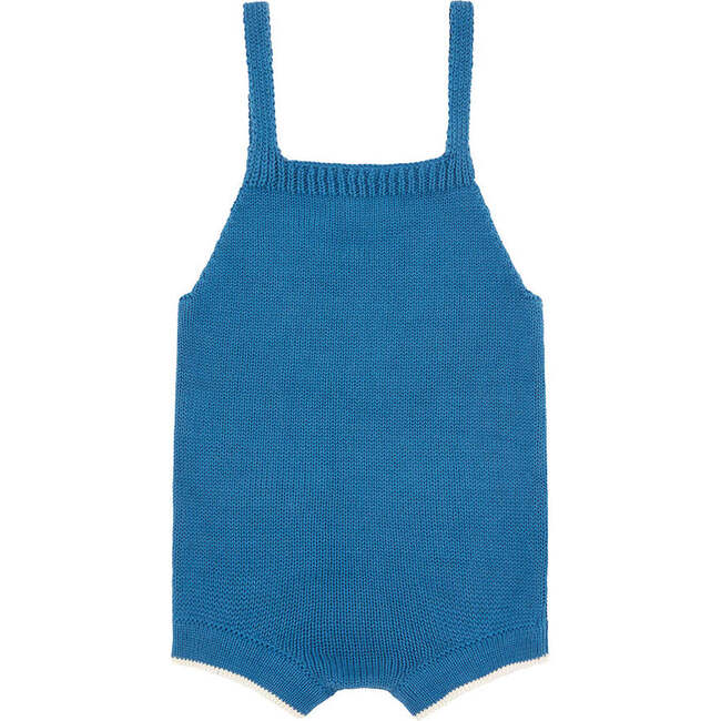 Organic Cotton Nordic Knit Playsuit, Fjord Blue - Rompers - 2