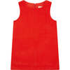 Organic Cotton Corduroy Dress, Dark Coral - Dresses - 4