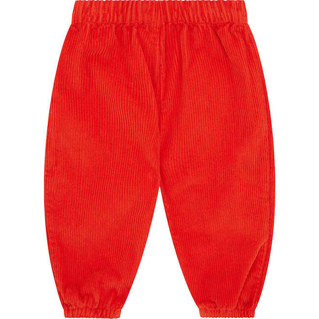 Organic Cotton Corduroy Trousers, Dark Coral - Pants - 1