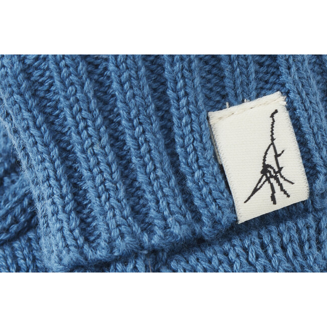 Ecru Organic Cotton Knit Booties, Fjord Blue - Loungewear - 2