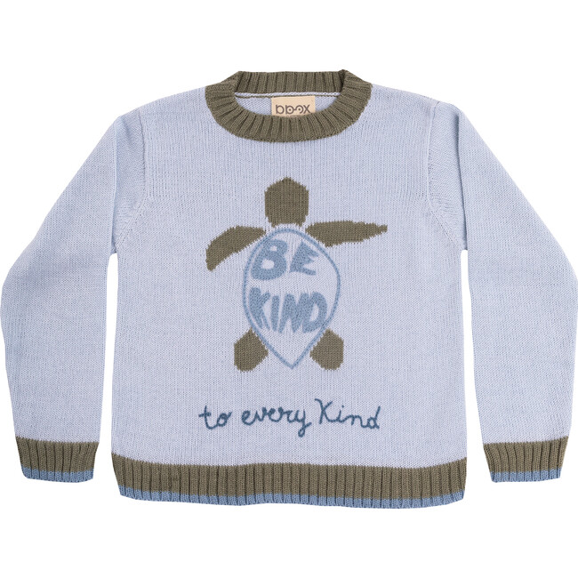 Embroidered Sweater "Be Kind" , Light Blue
