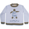 Embroidered Sweater "Be Kind" , Light Blue - Sweaters - 1 - thumbnail