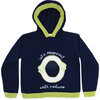 Embroidered Sweater with Hoodie "Let's Reconnect with Nature", NavyBlue - Sweaters - 1 - thumbnail