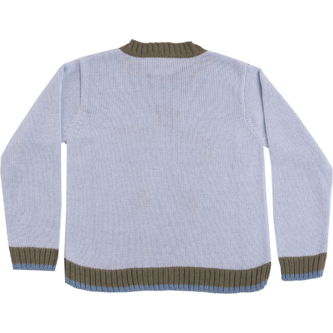 Embroidered Sweater "Be Kind" , Light Blue - Sweaters - 2
