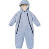 Snowsuit With Detachable Hood, Blue - Snowsuits - 1 - thumbnail