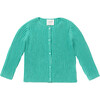 Round Neck Rib Cardigan, Mint - Cardigans - 1 - thumbnail