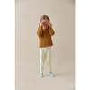 Round Neck Rib Cardigan, Brown - Cardigans - 2