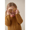 Round Neck Rib Cardigan, Brown - Cardigans - 3