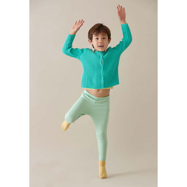 Round Neck Rib Cardigan, Mint - Cardigans - 3