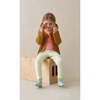Round Neck Rib Cardigan, Brown - Cardigans - 4