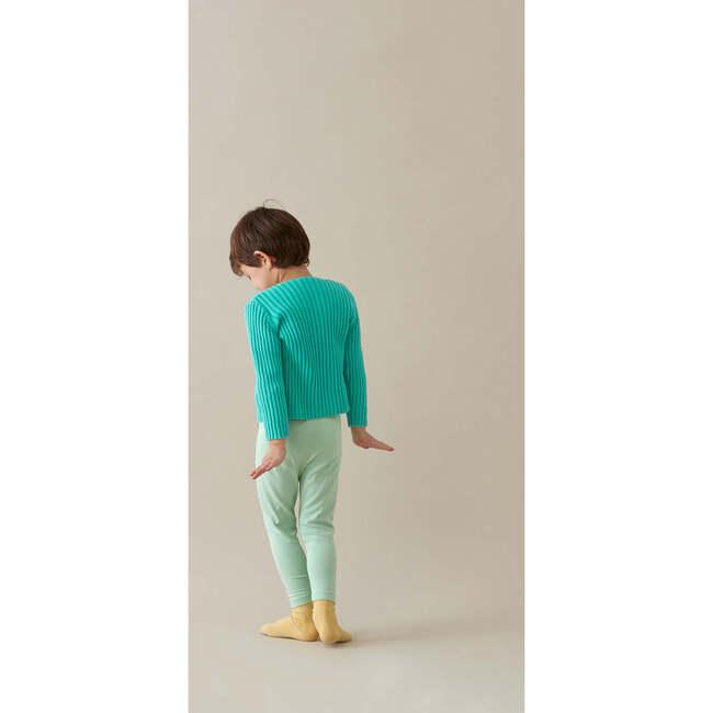 Round Neck Rib Cardigan, Mint - Cardigans - 4