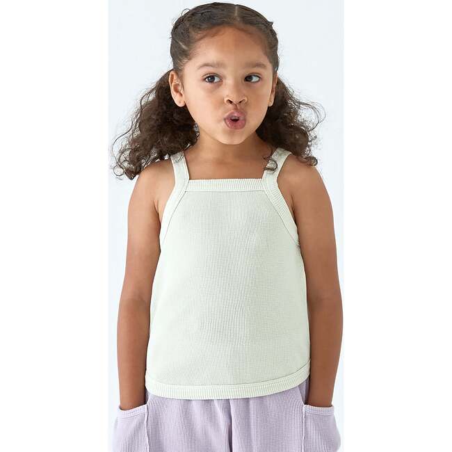 Waffle Tank Top, Cream - T-Shirts - 3