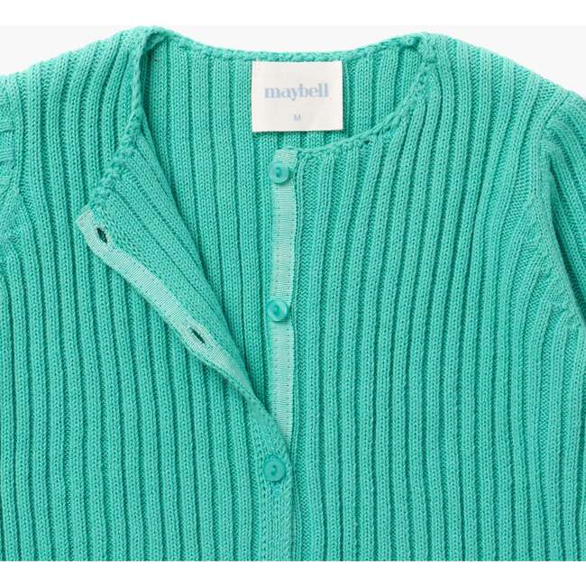 Round Neck Rib Cardigan, Mint - Cardigans - 6