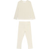 Waffle Long Sleeve 2-Piece Sets, Cream - Mixed Apparel Set - 1 - thumbnail