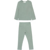 Waffle Long Sleeve 2-Piece Sets, Sage - Mixed Apparel Set - 1 - thumbnail