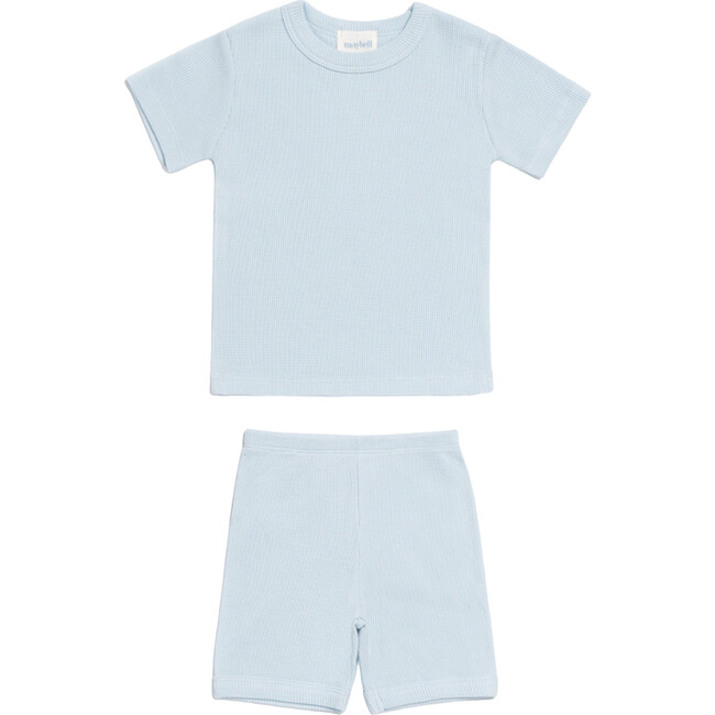 Waffle Short Sleeve 2-Piece Sets, Sky Blue