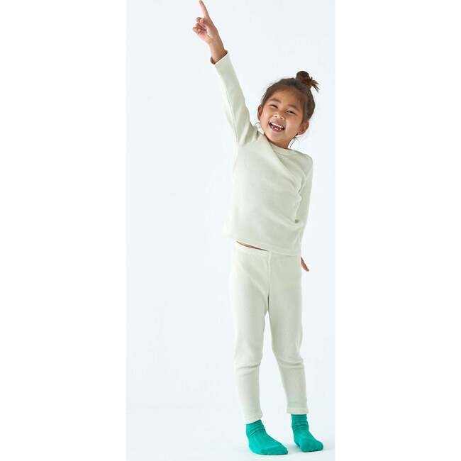 Waffle Long Sleeve 2-Piece Sets, Cream - Mixed Apparel Set - 2